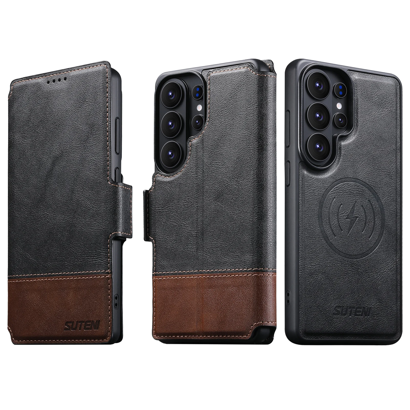 

Luxury Leather wallet Case for Samsung Galaxy S26 ultra,S25u,S24u,S23u,S22u Flip Magnetic Phone Cover,With Card Holder stand