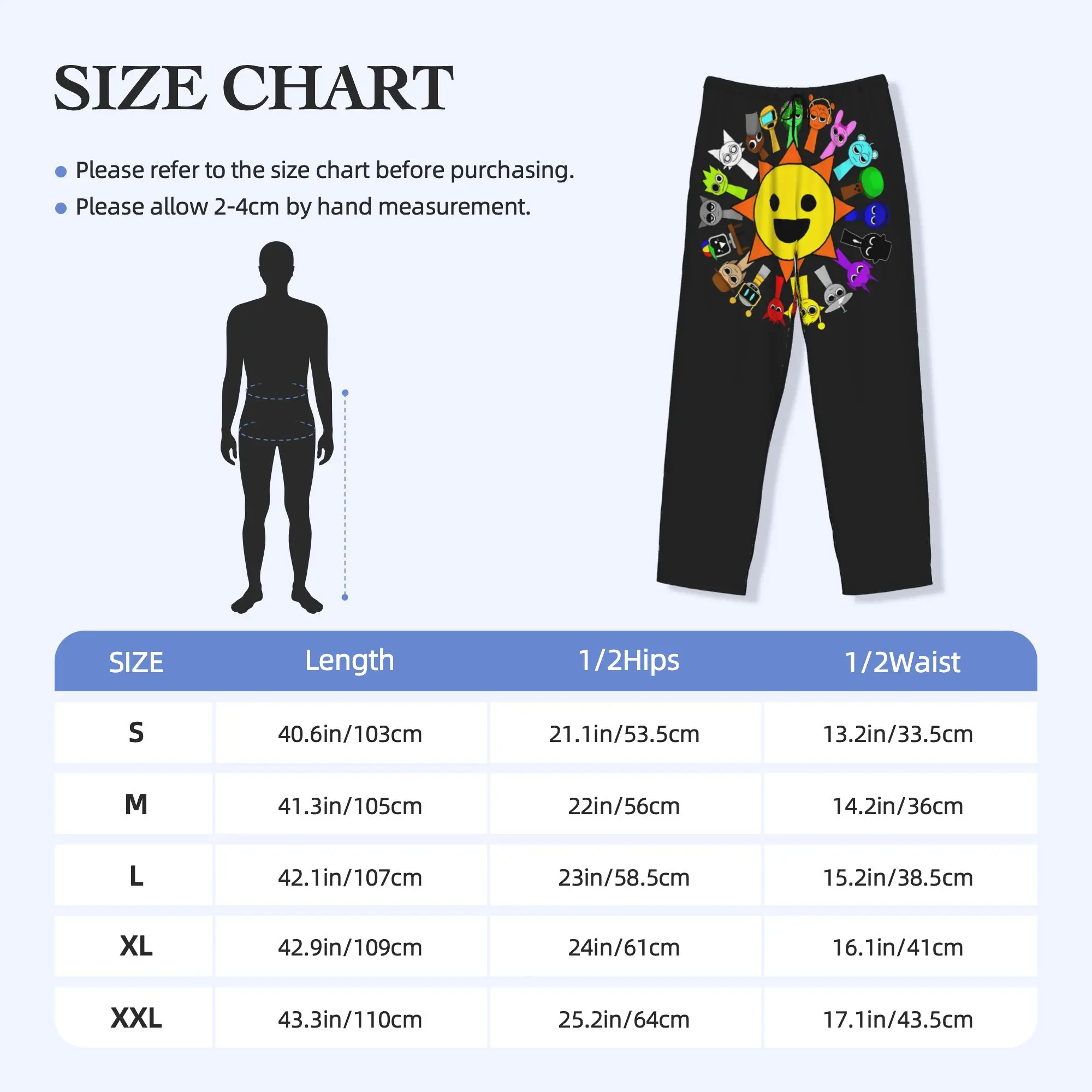 Custom Sprunki Pajama Pants Sleepwear for Men Elastic Waistband Music Game Sleep Lounge Bottoms with Pockets view 5