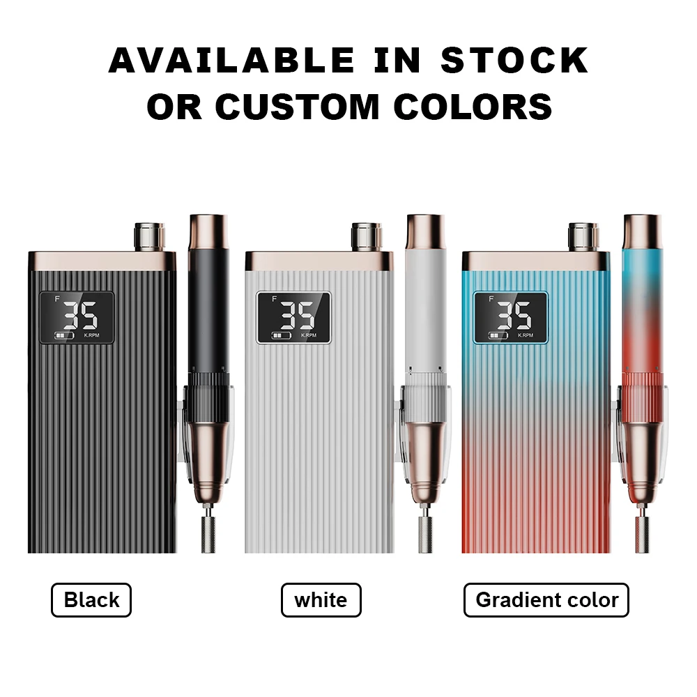 HOWYEA Strumenti per lucidare la macchina per manicure con trapano elettrico elettronico a batteria professionale Personalizza la etichetta privata 35000 giri/min