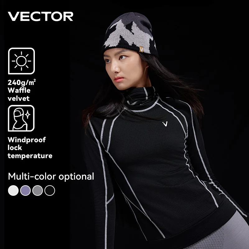 VECTOR, nuevo estilo, ropa interior térmica de lana de capa media con capucha, máscara con capucha, doble tabla, esquí, hombres y mujeres, Ultra