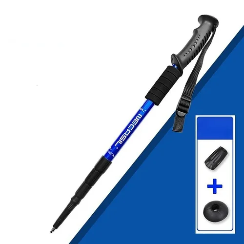 Imagen 2 del producto Bastones de Trekking ultraligeros ajustables, bastón de aleación de aluminio para caminar, correr, senderismo, Alpenstock, plegable, 135cm, turismo, 2 uds.