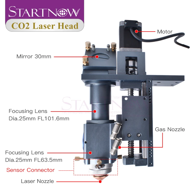 Startnow CO2 Fiber Laser Mixed Cutting Head 150-500W High Quality for Metal Non-metal Mixture Machine