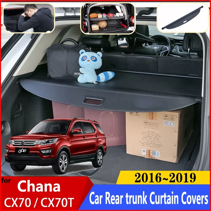 Car Trunk Curtain For Chana CX70 Accessories Kaicene CX70 2016~2019 Trunk Luggage Curtain Cargo Covers Anti-peeping Accessories