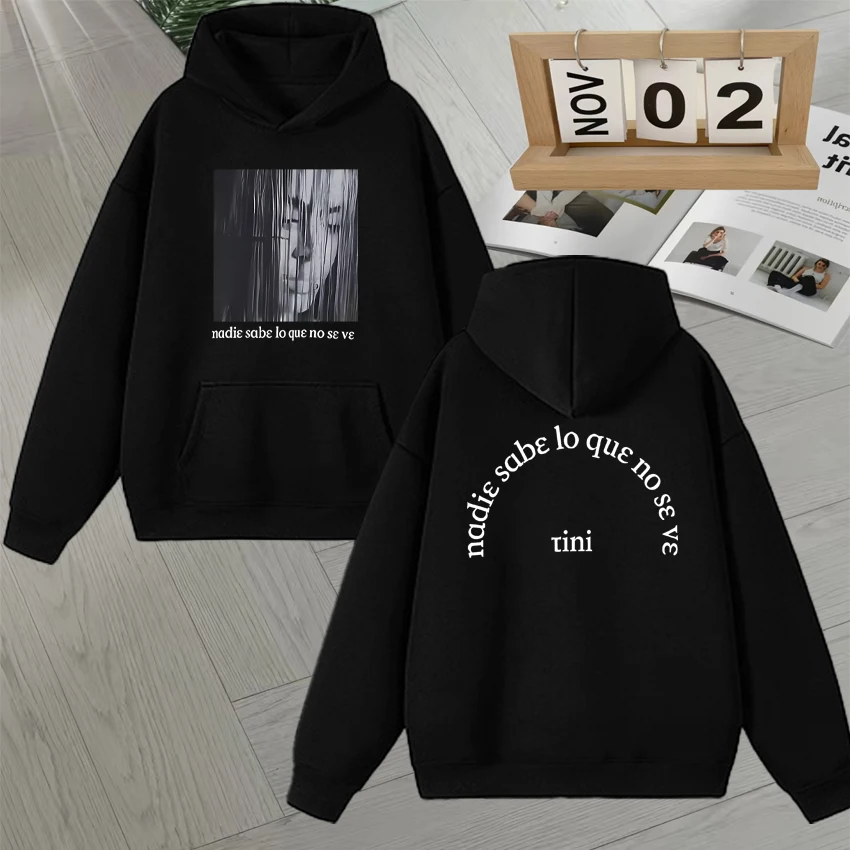 

Singer TINI Futttura 2025 Fashion Trend Retro Harajuku Autumn Winter Print Long sleeve Hoodie Loose Casual streetwear Pullovers