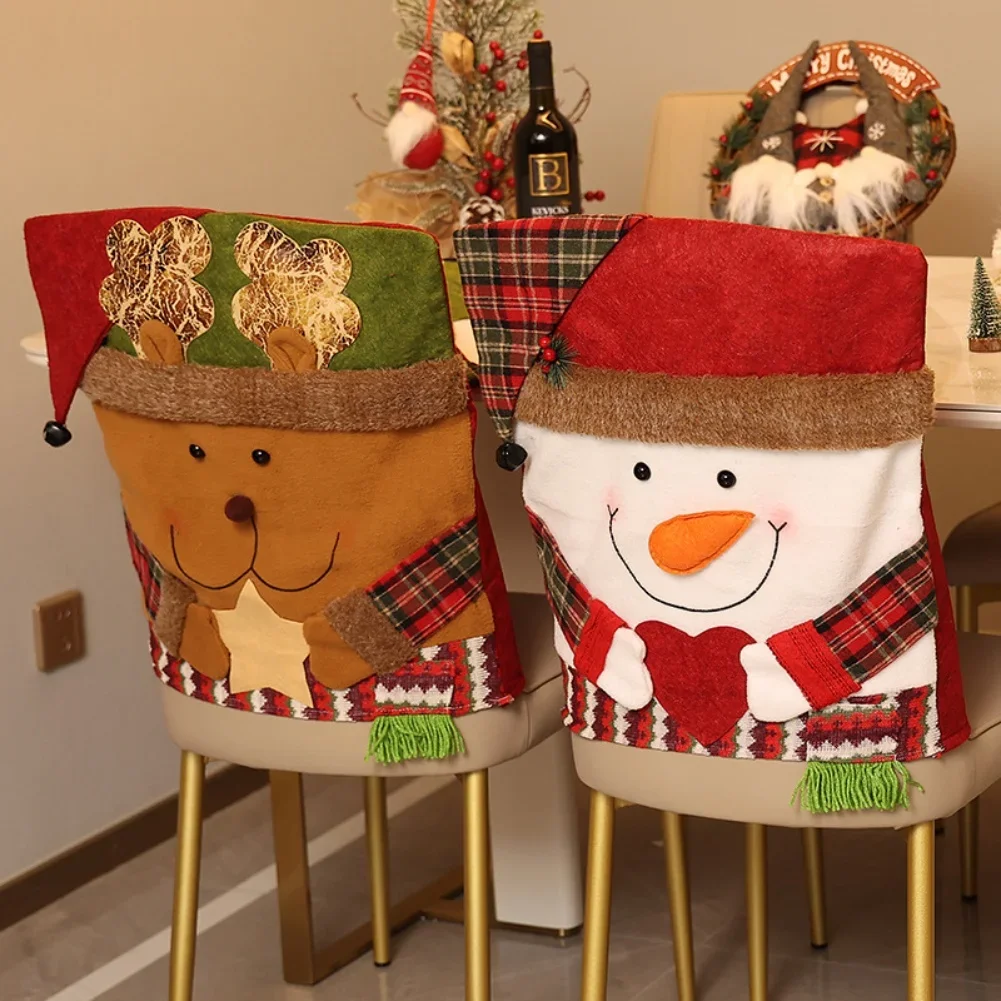 

Christmas Dining As Shown Chair Decorations Cheerful Santa Snowman Covers Holiday Chair Covers Cost-effective Option