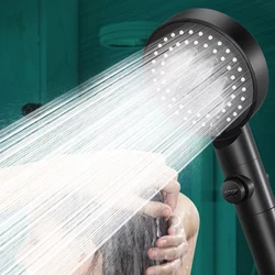 Soffione doccia a 6 modalità regolabile ad alta pressione doccia a risparmio idrico One-key Stop soffione doccia con massaggio ad acqua per accessori da bagno