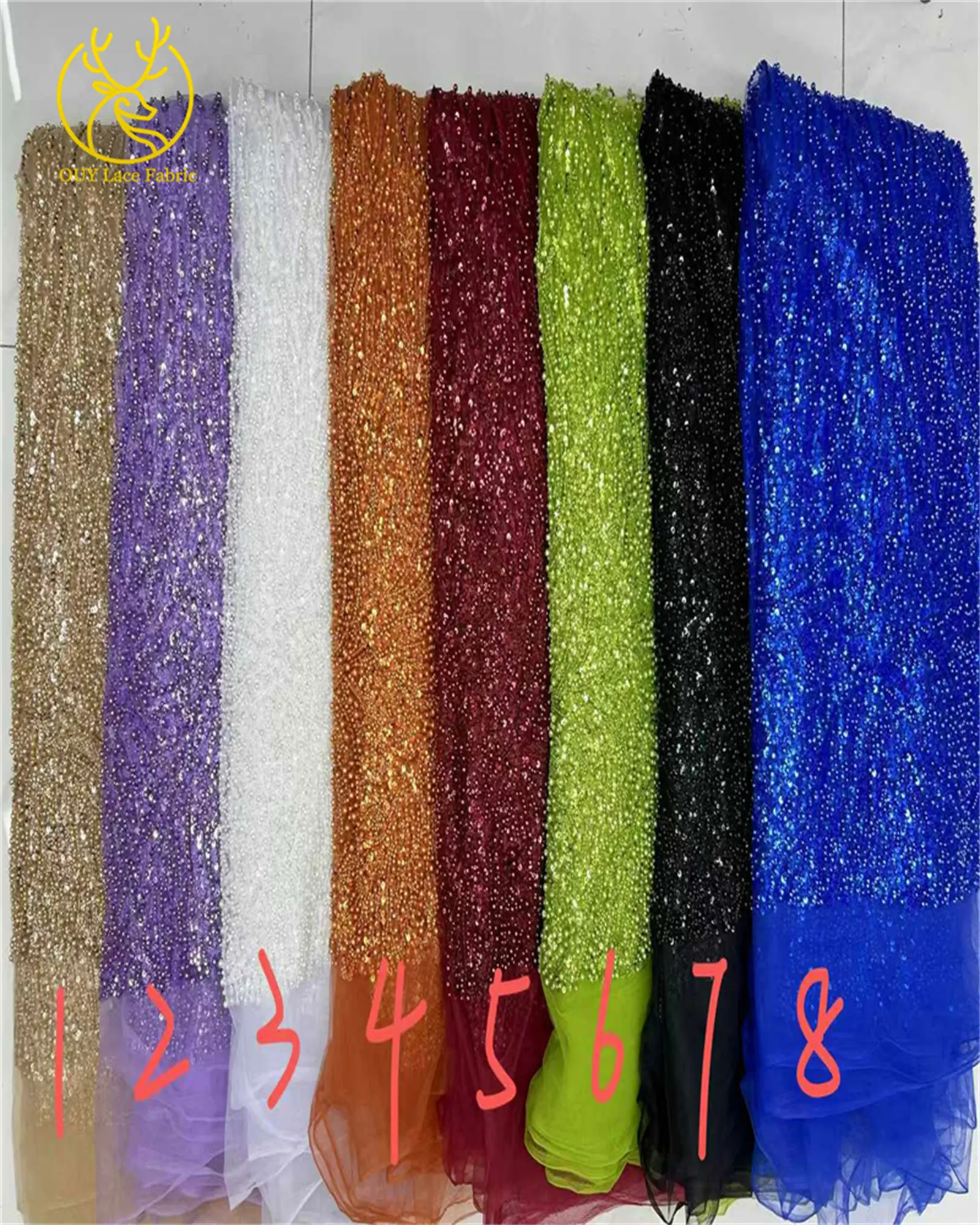 الفاخرة اليدوية مطرز تول أقمشة الدانتيل فرنسا نيجيريا الترتر أقمشة الزفاف الراقية أقمشة الزفاف فساتين