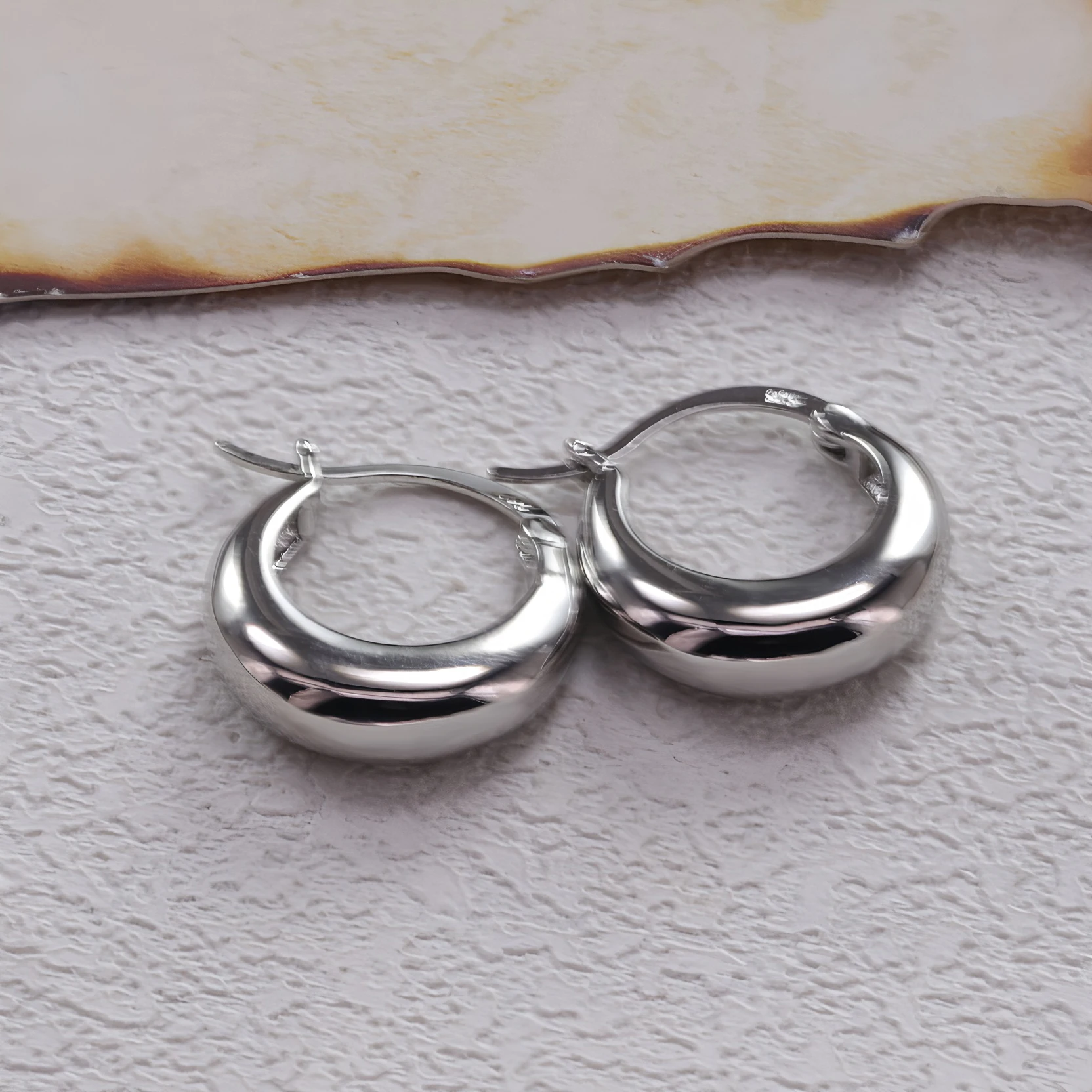 

925 Sterling Silver Chunky Hoop Earrings for Women Circle Punk Ear Office Jewelry Party Birthday Gifts Dropshipping Wholesale