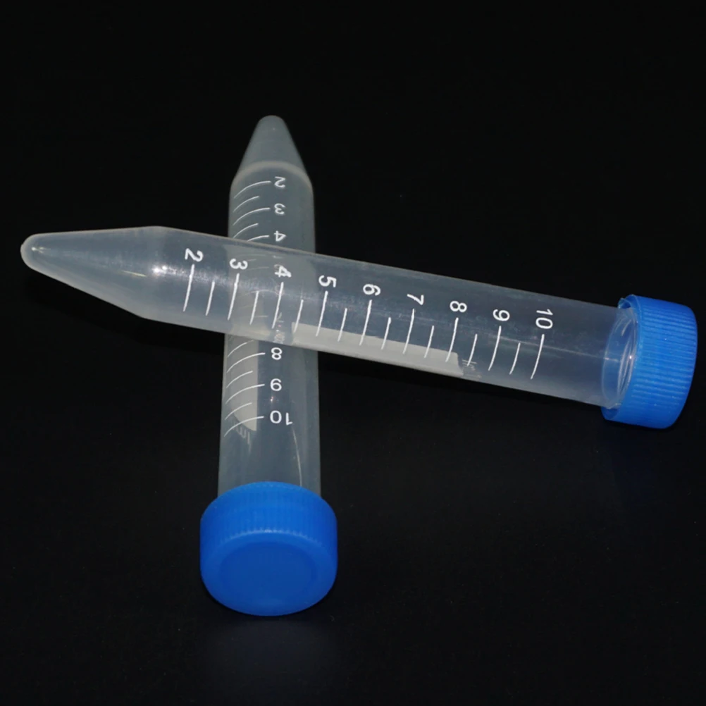 

30 Pcs Urine Sediment Tube Plastic Test Tubes Vials with Lids Pointed Bottom Blue
