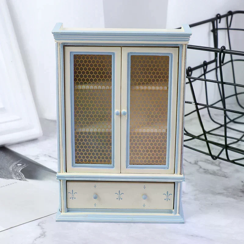 1:12 poppenhuis miniatuur keukenmeubilair witte kasten vitrinekast