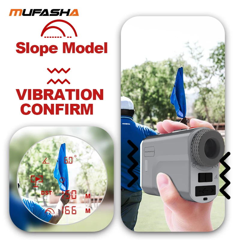 MUFASHA-LB10 Golf Rangefinder, Competition-Use Golf Mode, Vibrations, Feedback, Type-C Charging, 5-1000m