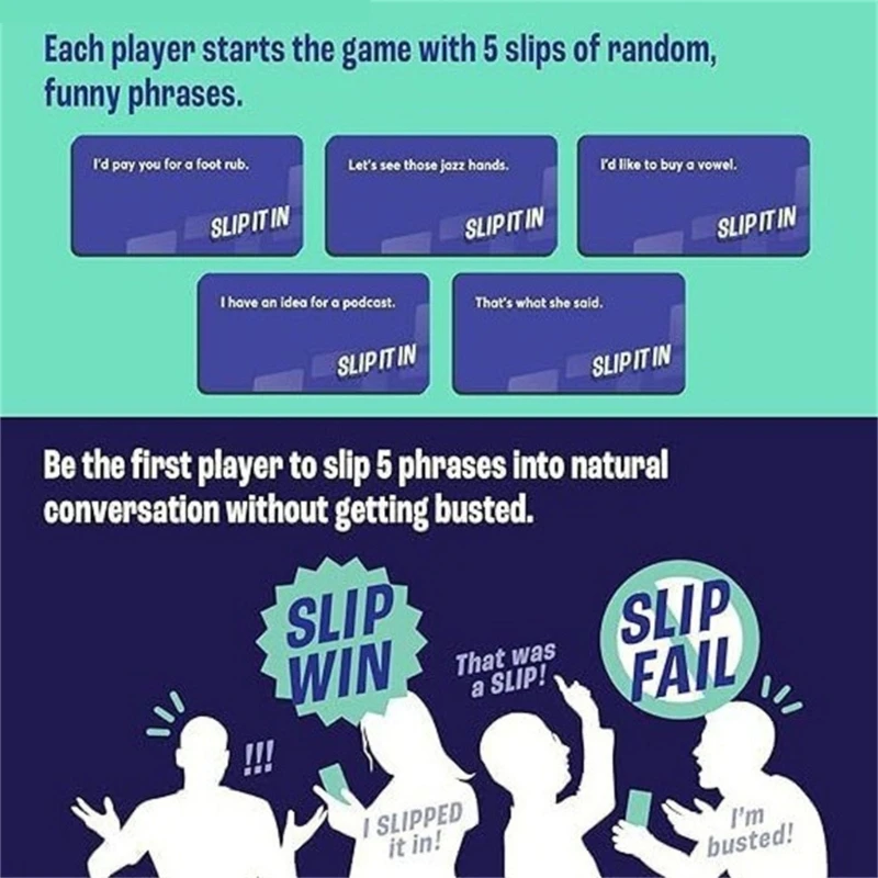 Interactief Slip It in-kaartspel voor feestplezier Entertainmentspel Spannende Slip It in Game Grappige competities