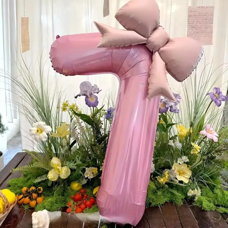 40 Zoll Nummer 0-9 Rosa Zahlen-Schleifenballons aus Aluminiumfolie für Frauen Mädchen Hochzeit Geburtstag Party Foto-Requisiten Zubehör – Detail 6