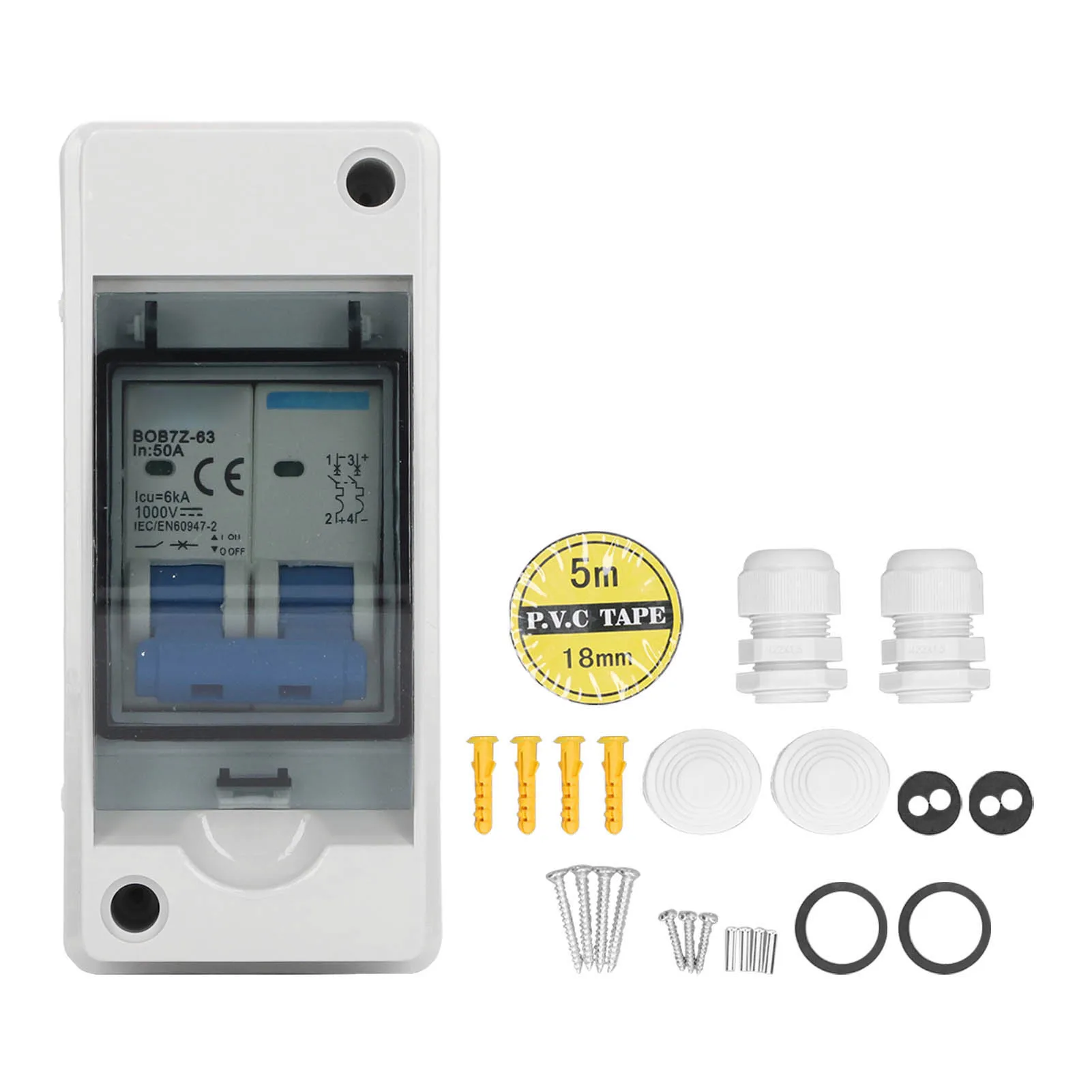 1000 V DC Trennschalter PV Solar Miniatur-Leistungsschalter mit IP65 wasserdichter Verteilerkasten Mini-Leistungsschalter