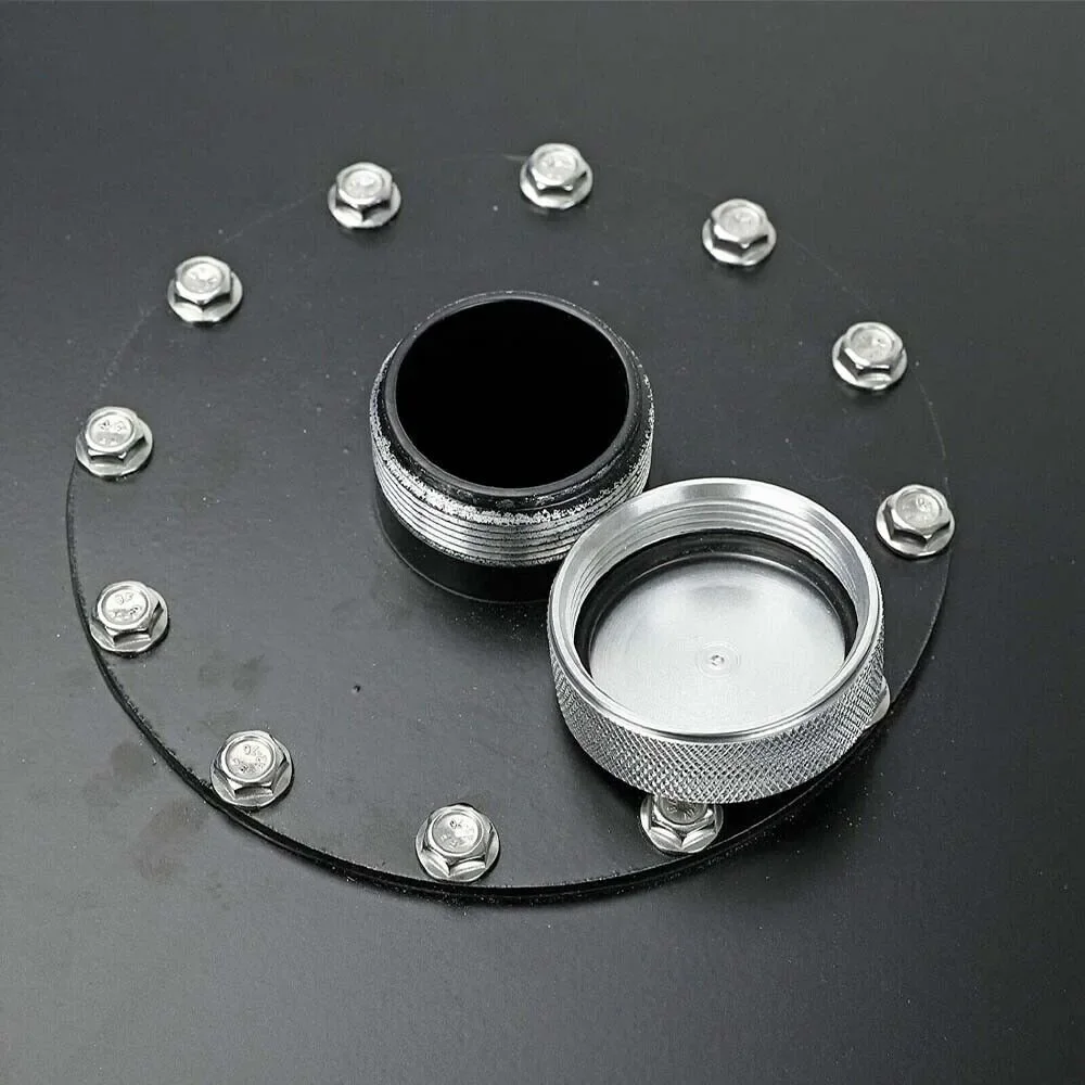 ACCS230 15 Gallon 60L Fuel Tank + Sensor + Braided Fuel Line + Fittings 3m Black Hose + Black 10 AN8 Fittings with Cap