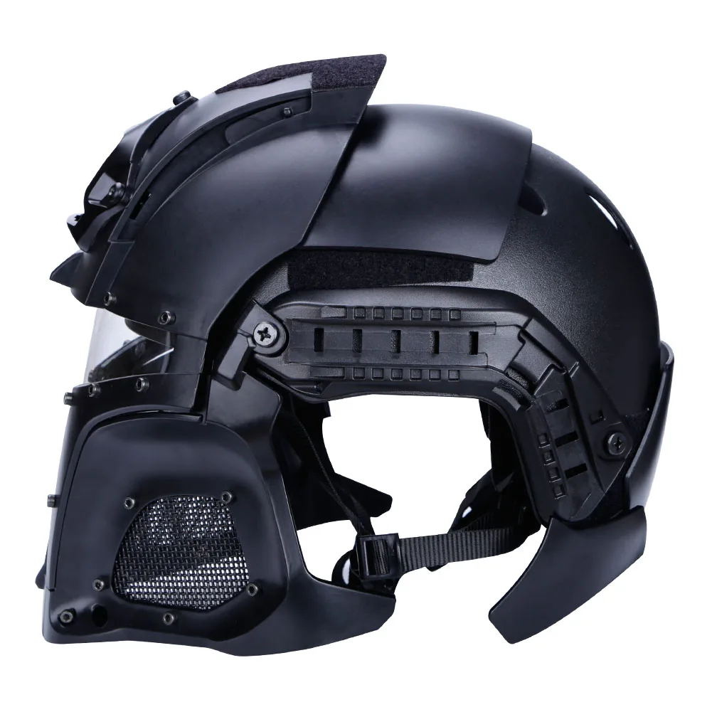 Tactical Medieval Iron Warrior Airsoft Helmet Full Face with Visor Goggles Adjustable Outdoor Sports Warrior Airsoft Helmet