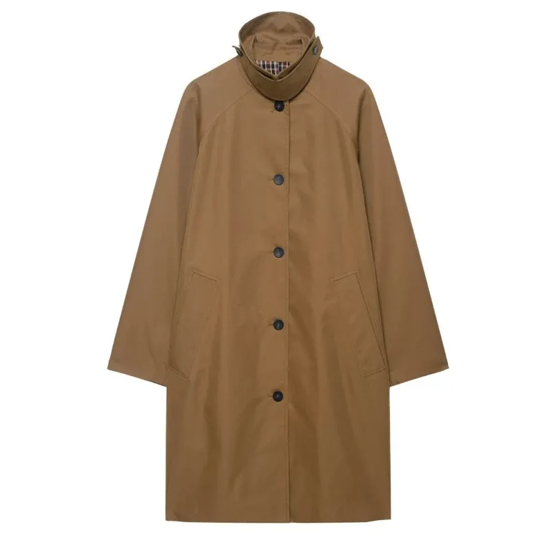 

Women's Japanese-Style Loose Drop Shoulder Coat Mid-Length Slimming Petite Casual Windproof Jackets Coats Windbreaker