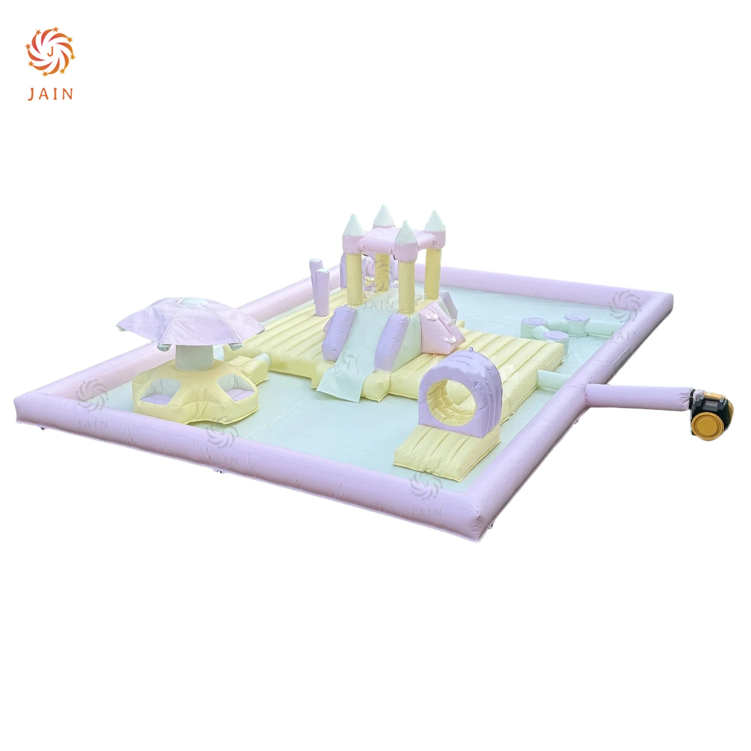 Soft Play Water Park Inflatable Bouncy Castle Playground White Bounce House With Water Pool Inflatable Splash Pad Bouncy