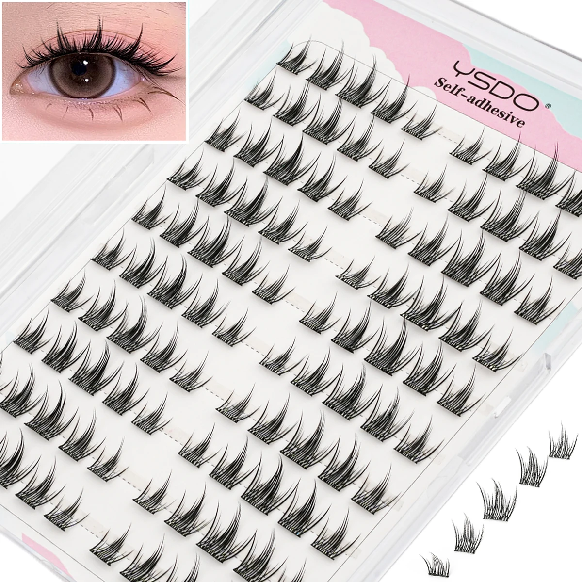 YSDO رموش فردية 10 صف DIYClusters الطبيعية طويلة مانغا الرموش الصناعية تمديد ماكياج أداة الفردية رمش maquillaje #1