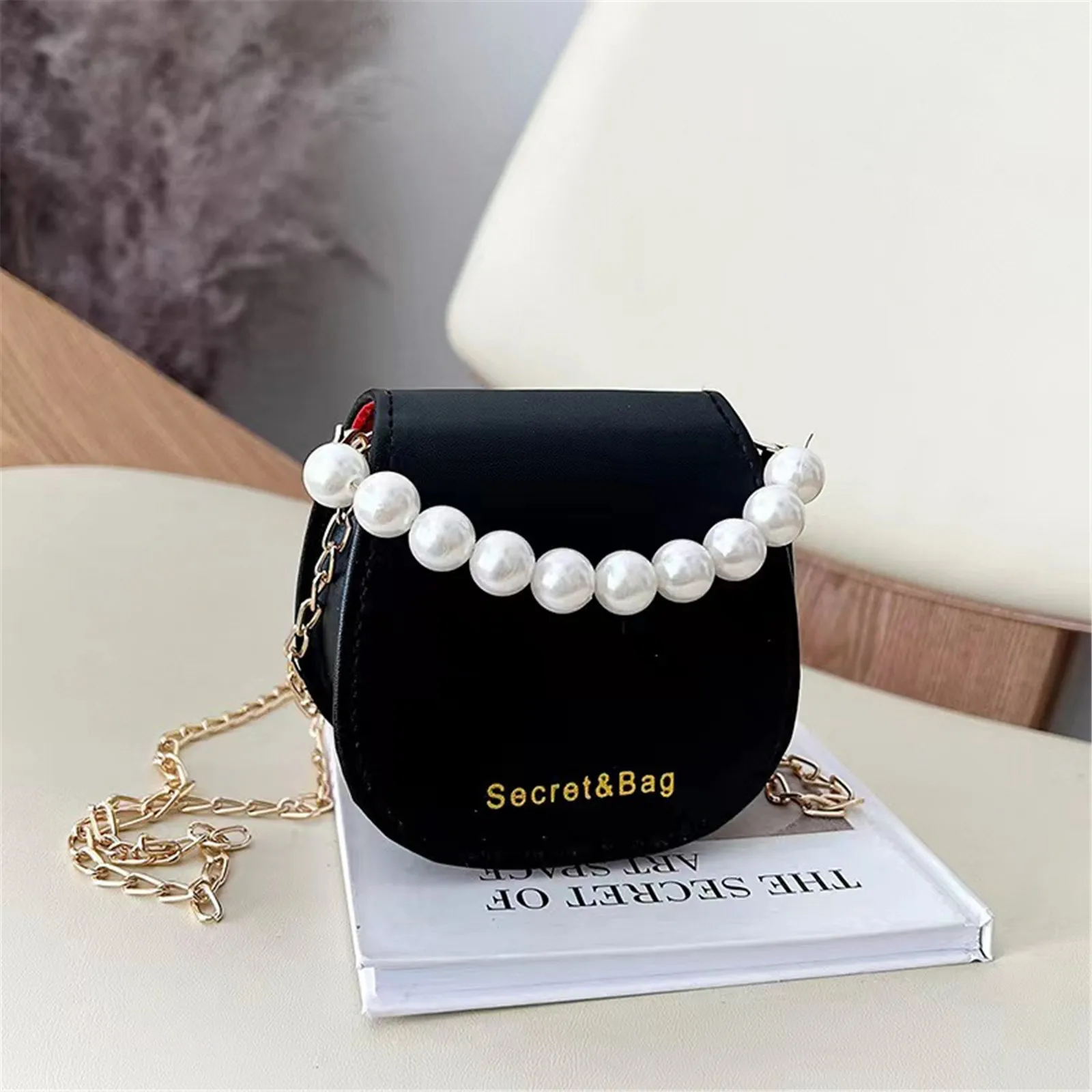 Women Mini Handbags New Elegant Shoulder Messenger Bag Portable Chain Bags Girl Pearl Crossbody Rhombus Small Square Bag