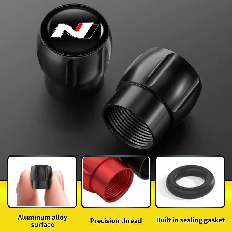 

Car Tire Valve Caps Aluminum Alloy Valve Stem Tire Accessories For Hyundai I30 I20 IX35 I40 Tucson Getz Veloster Kona Elantra
