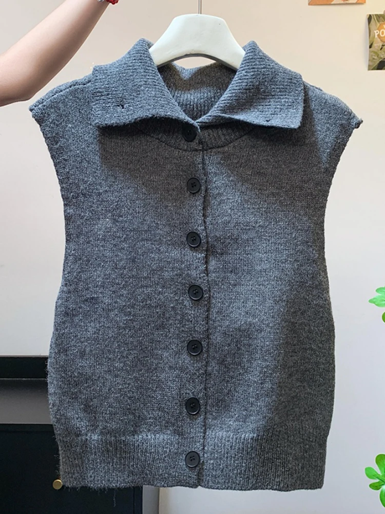 

Вязаный жилет Laid-ba Sle ey, женский зимний новый модный свободный кардиган с открытым воротником, свитер для многослойного образа