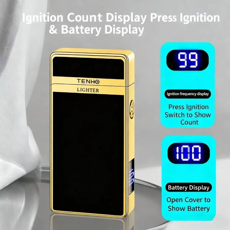 Innovative Black Technology, High-power High-voltage Arc Ignition Battery Display Type-C Charging LED Lighting Windproof Lighter - view 4