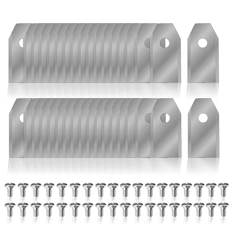 ABKY-Blades Replacement 36PCS For Segway Navimow I105N/I108N/I110N/H500N/H800N/H1500N/H3000N Robotic Lawn Mower With Screws Silv