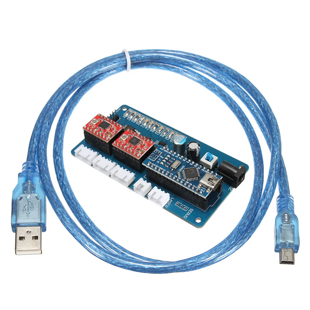 1pcs Stepper Motor Control Board Driver 2-Axis For DIY La Ser Engraver For Benbox GRBL 12V 2A USB Interface Stepper Motor Driver