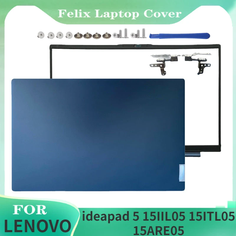 New For Lenovo ideapad 5 15IIL05 15ITL05 15ARE05 Top Case LCD Back Cover / Front Bezel / Hinges (Blue) 2020 15.6