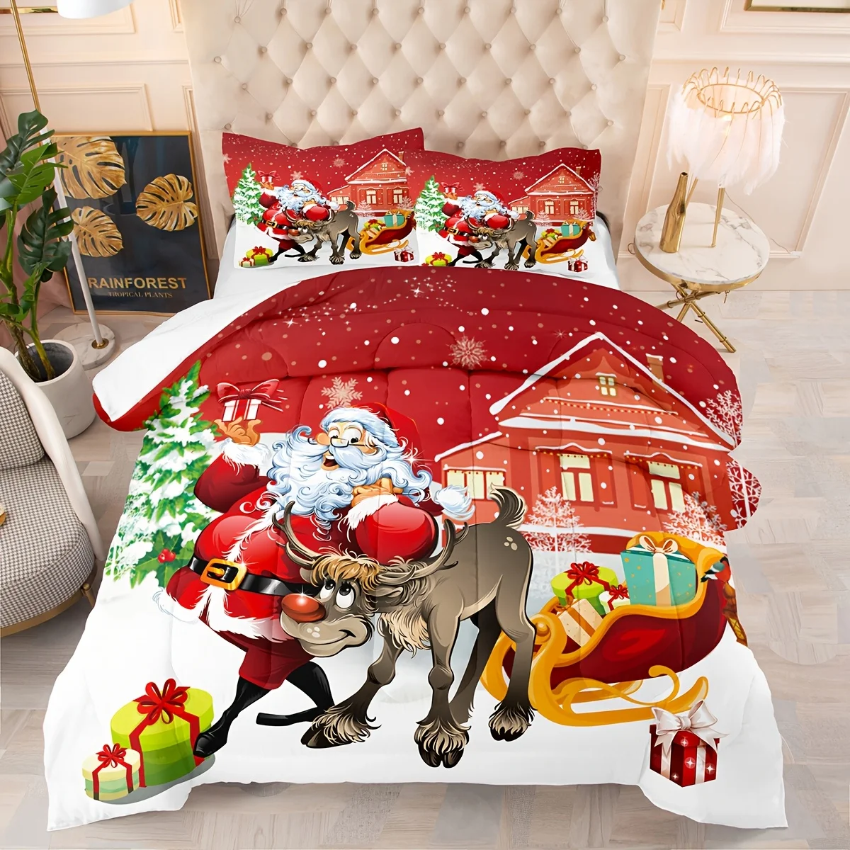 Christmas Christmas Gift Bedding Quilt Set, Super Soft Bedding Set