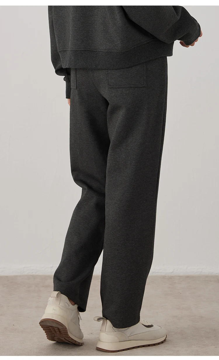 KW7523331 Lässige Damenhose mit geradem Bein, gemischter Stoff, elastische Taille, entspannte Passform, Hose mit Taschen – Detail 11