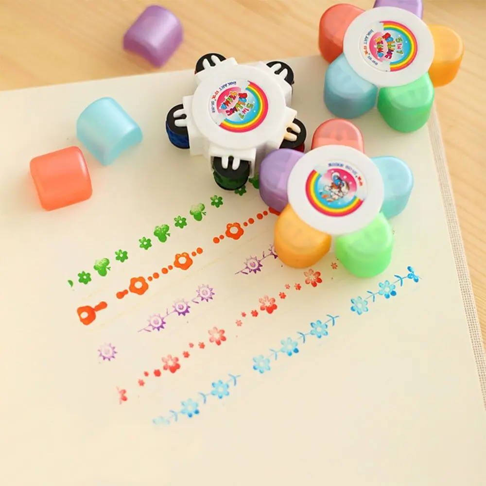 Student Stationery Hand Account Children Gift Journaling Drawing Diary Tool DIY Craft Stamp Seal Roller Stamps Decorative Stamp