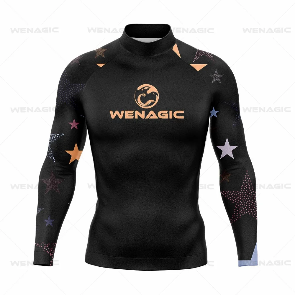 Summer New Men\'s UV Protection Rash Guard Diving Surf t Shirt Swimming T-shirt Swimsuit Beach Swimwear Long Sleeve Surfing Suits