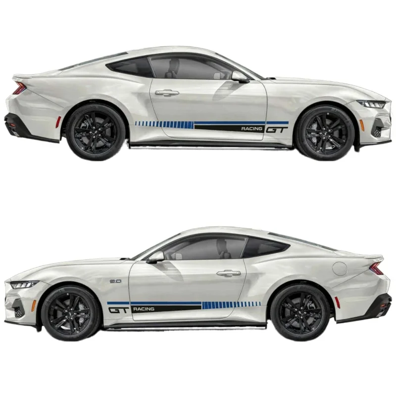 

Car Stickers For Ford Mustang GT Racing Look Stripe Side Door fashion sports Vinyl Decals
