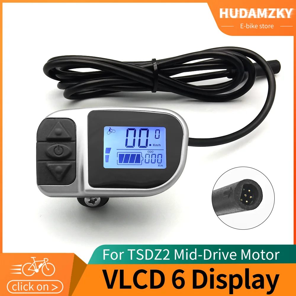 TongSheng DZ2 Mid Drive Motor VLCD6 LCD Display with 6Pin Male Waterproof Connector Plug For  Electric Bicycle Kit