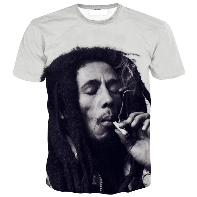 Bob Marley T Shirt Men New Fashion Smoking 3D Printed Tee Shirt Homme Casual T Shirt Brand Tee