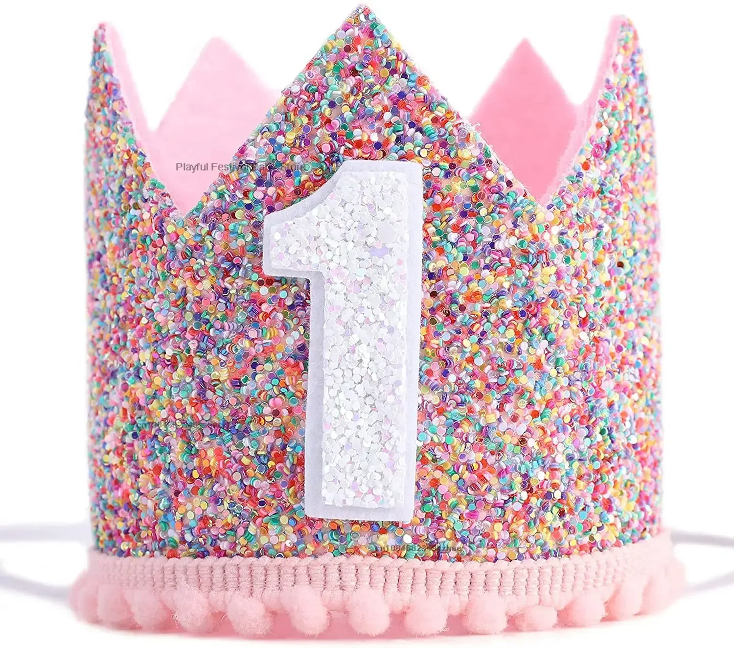 Princess Crown Baby Birthday Party Hat Half Year Old 1 2 3 4 5 6 Years Headband Baby Shower Kids Birthday Decoration Supplies