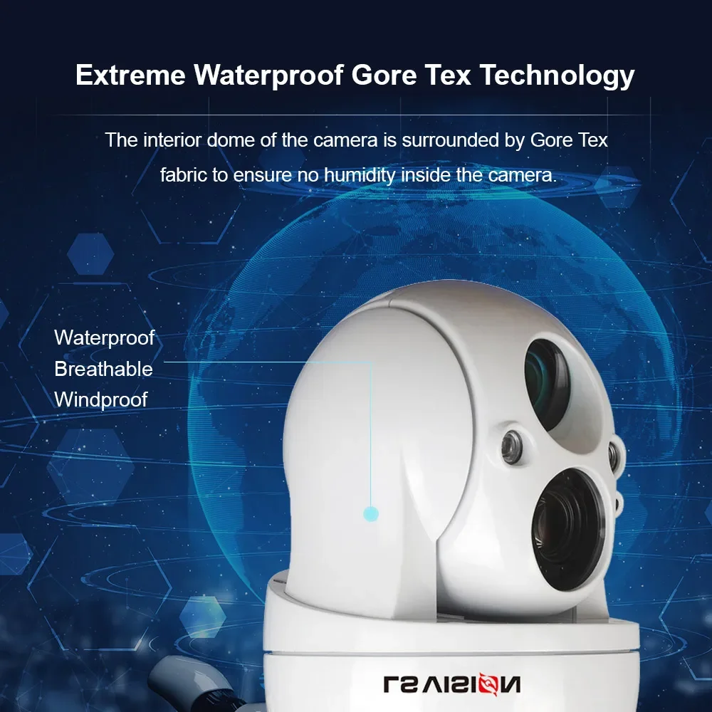 LS VISION Telecamera IP di sorveglianza di sicurezza esterna da 4 MP/8 MP con sirena incorporata e opzioni di archiviazione su scheda Micro SD Telecamera di rete