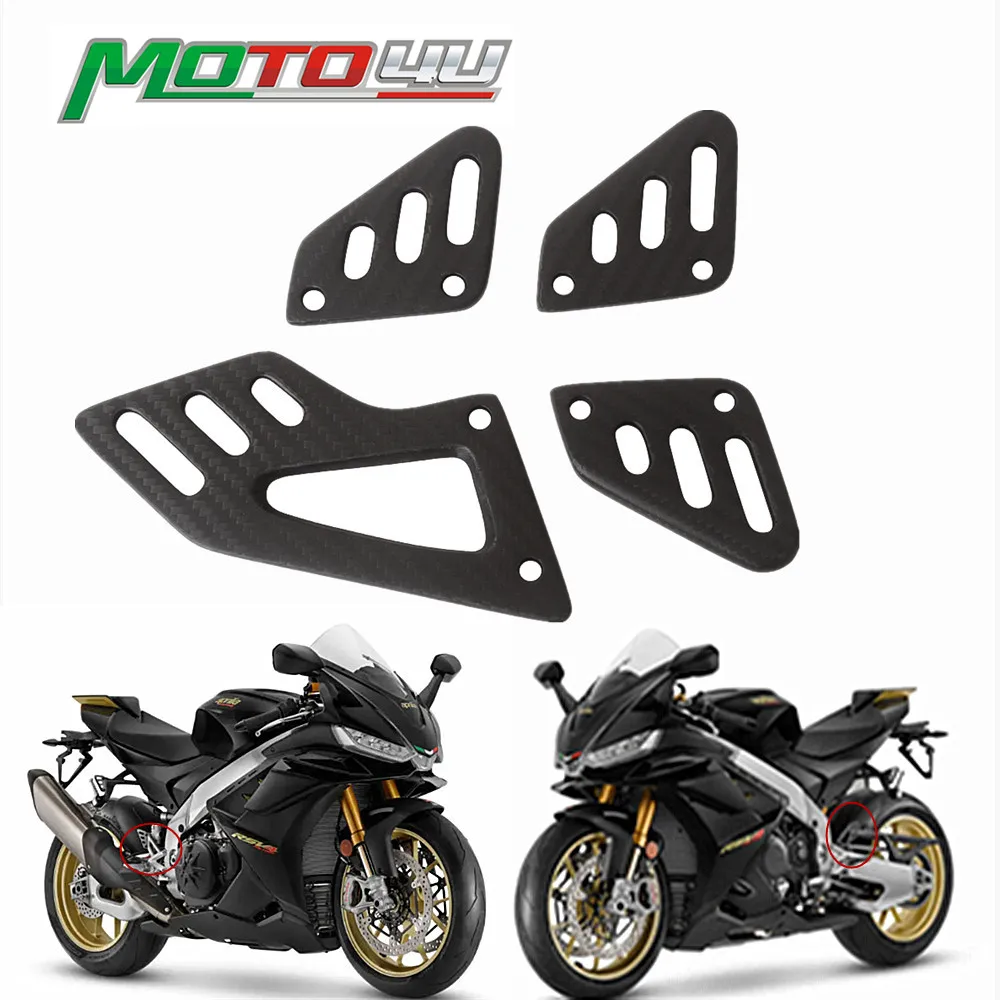 

4PCS For Aprilia RSV4 2021 2022 2023 2023+ 100% Carbon Fiber Heel Guards Footrest Part Kit Cover Motorcycle Fairing