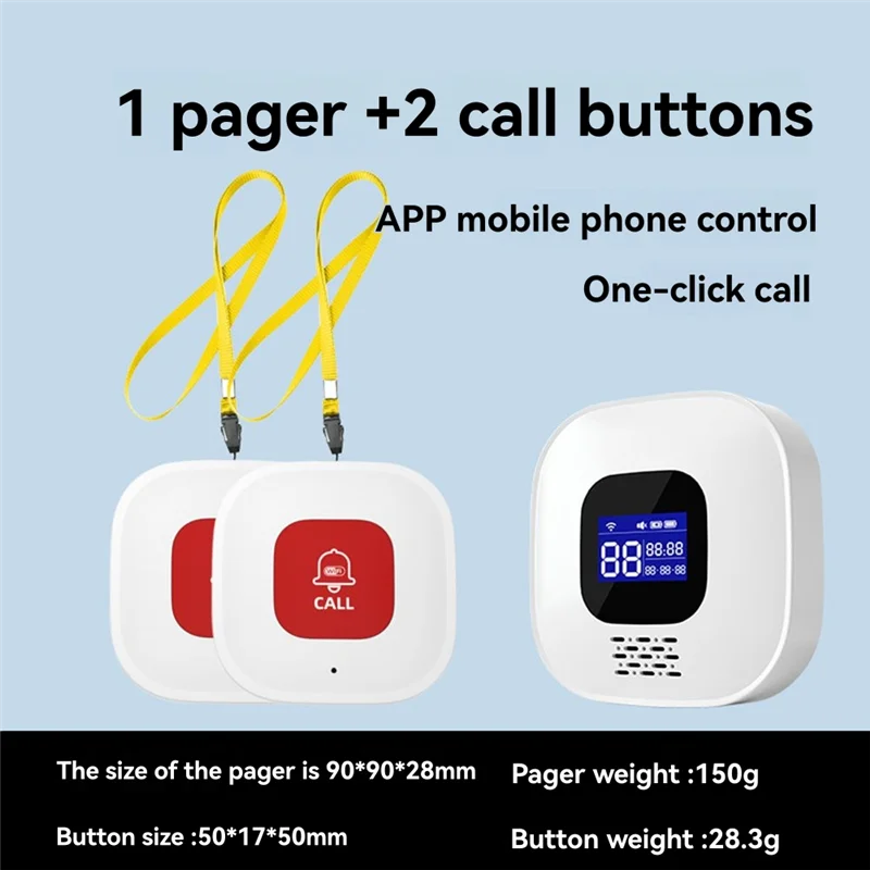 B44C Tuya Smart Wifi SOS Alert System Emergency Call Button Elderly Caregiver Pager For Seniors Patients Home