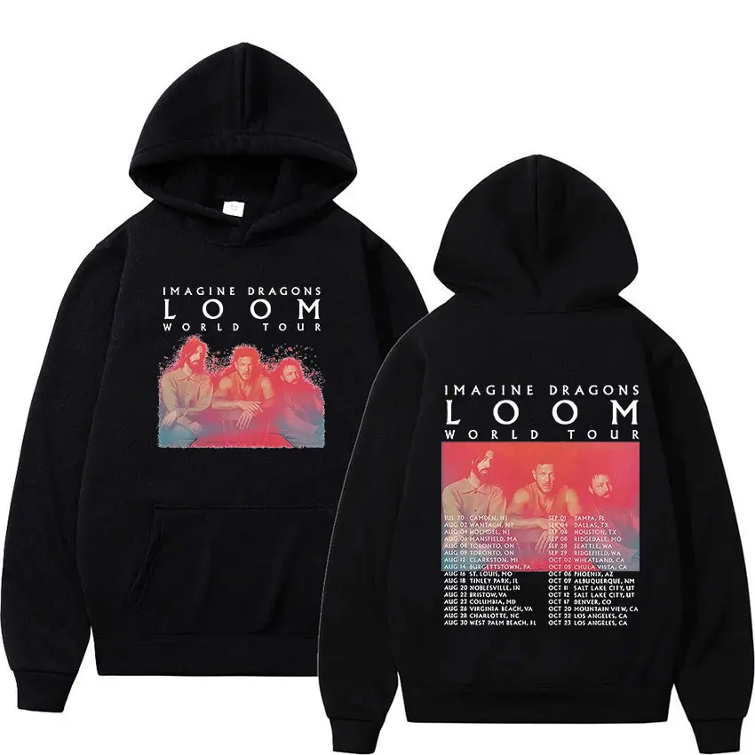 

Rock Band Imagine Dragons L00m World Tour 2024 Album Hoodie Men's Hip Hop Clothing Pullover Sweatshirt Vintage Oversized Hoodies