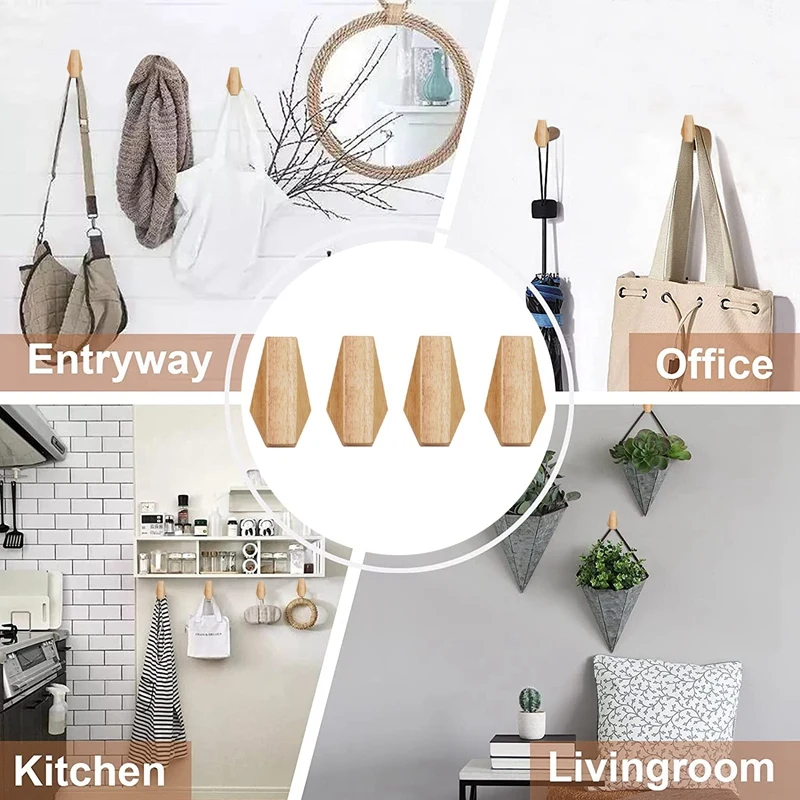 Japanese Style Simple Modern Solid Wood Hook Wall Hanging Decoration Household Towel Key Hook Fitting Room Coat Hooks