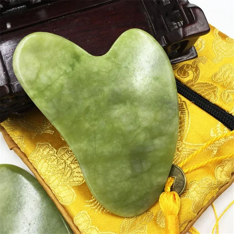 Natural Jade Guasha Massager Stone Gua Sha Board Beauty Guasha Scraper Face Lifting Massage Meridian Scraping Health Care 1pcs