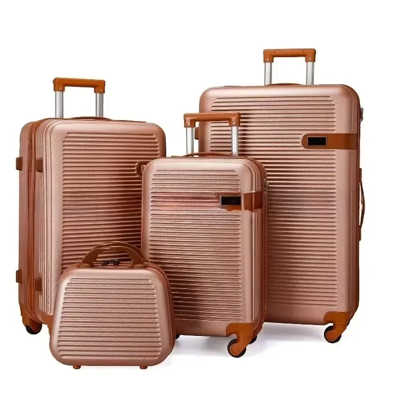 4piece ABS Trolley Suitcase 13+20+24+28inch Explosion-proof Zipper Universal Wheel  Suitcase Scratch-resistant