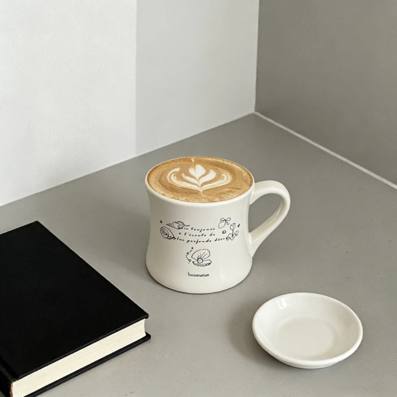 

Минималистичные винтажные ретро приморские раковины, керамические кружки, ниша в форме песочных часов, чашки для кофе, молока, простая кружка, идеальный подарок для домашнего использования