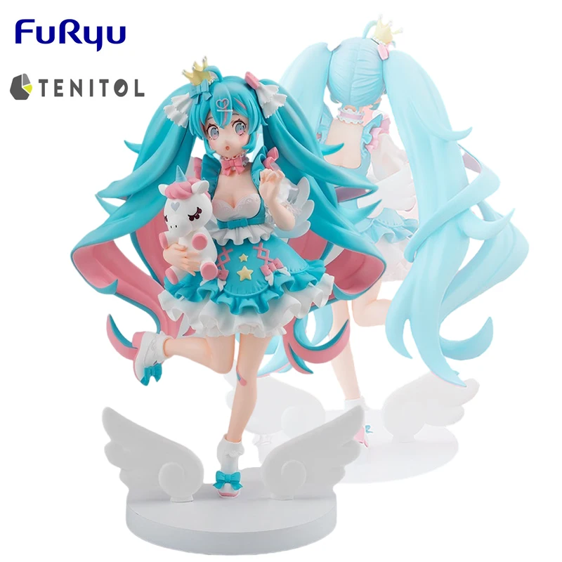 

In Stock Original FuRyu TENITOL Hatsune Miku Dream Princess PVC 21CM Anime Action Figures Model Collection Ornament Toy