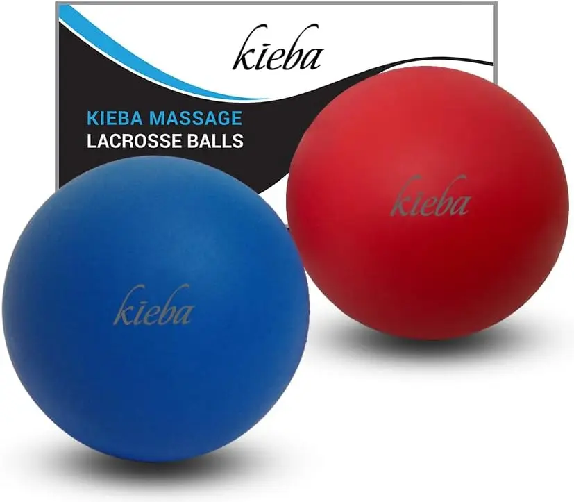 Massage Lacrosse Balls for Myofascial Release, Trigger Point Therapy, Muscle Knots, and Yoga Therapy. Set of 2 Firm Balls (Blue