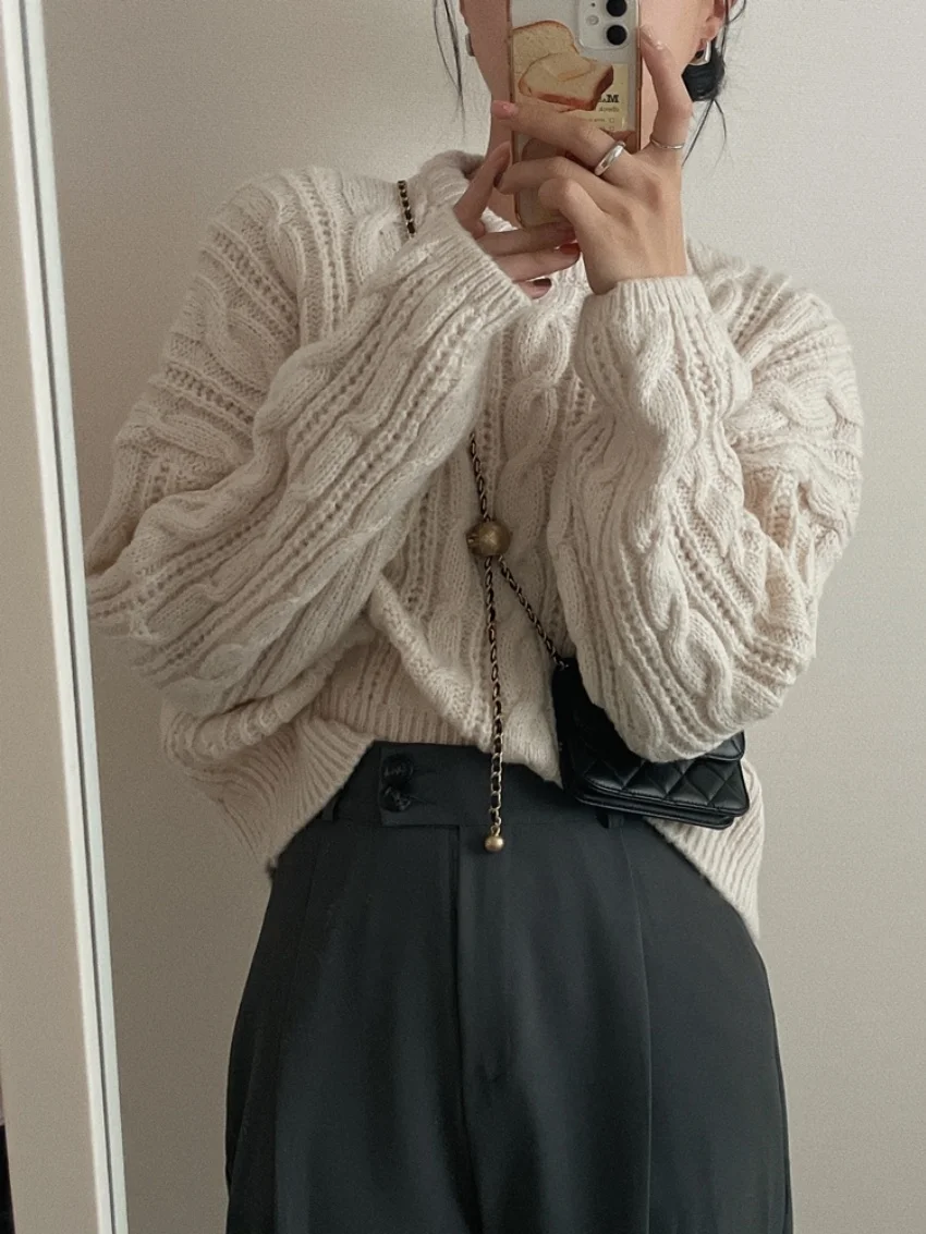 

Верхняя одежда Alien Kitty, женские свитера в ленивом стиле, шикарные свободные новинки 2025, нежные вязаные пуловеры с длинными рукавами для кемпинга, осенние тонкие