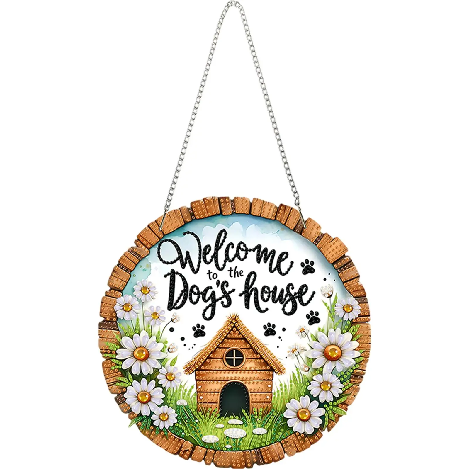 

DIY 2D Flat Acrylic Diamond Painting Kits Special Shaped Diamond Art Pendant for Home Decoration and Gift